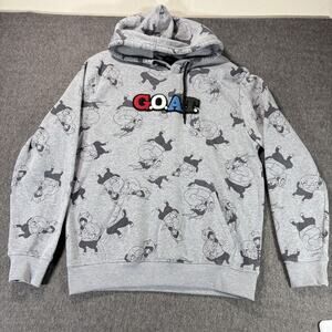 Southpole Hoodie Mens Large Gray GOAT Cartoon Graphic Pullover‎ Kangaroo Pocket